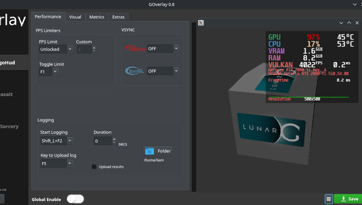 Does MangoHud support logging performance data?